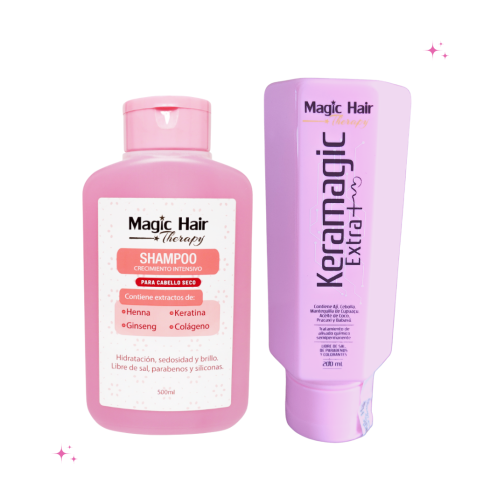 KIT KERAMAGIC EXTRA Y SHAMPOO CRECIMIENTO INTENSIVO CABELLO SECO