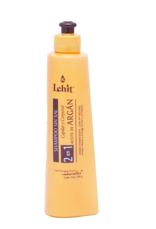 Shampoo Sin Sal 2 en 1 Aceite de Argan 300g- Lehit
