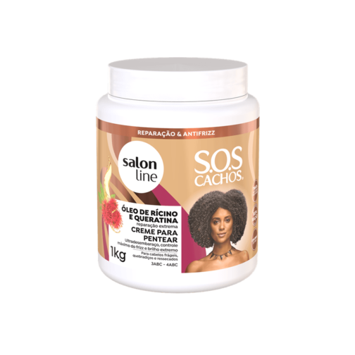 CREMA PEINAR SALON LINEx1000ml SOS CACHOS OLEO RECINO