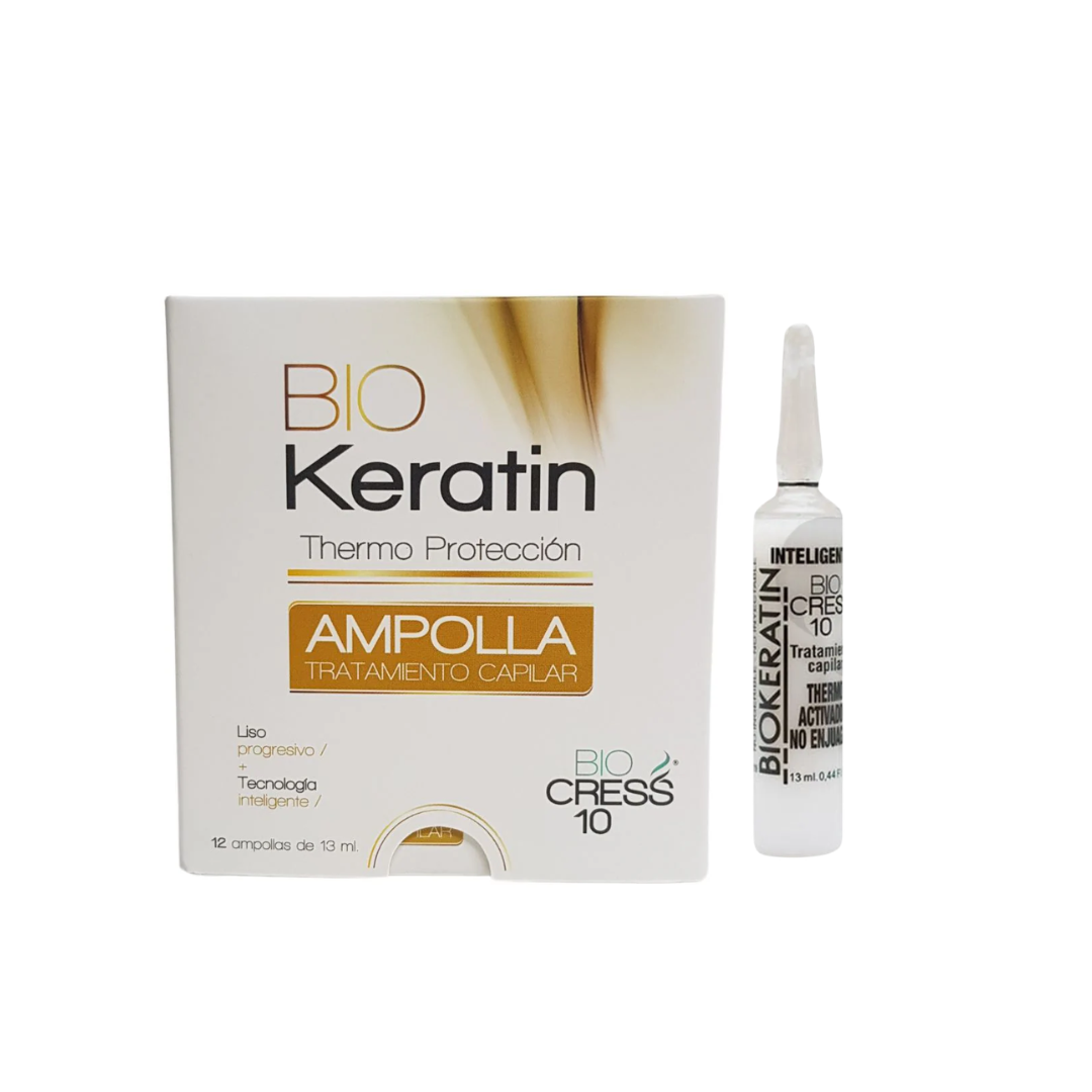 AMPOLLA TRATAMIENTO CAPILAR THERMO PROTECCION BIO KERATIN INTELIGENTE 13ML- BIOCRESS