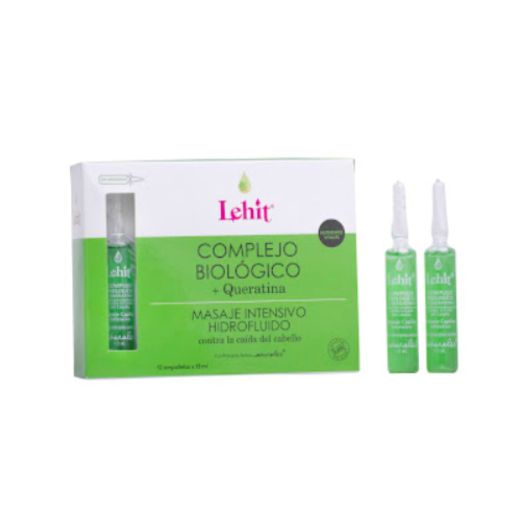 AMPOLLA TRATAMIENTO CAPILAR HIDROFLUIDO COMPLETO BIOLOGICO CON QUERATINA 13ML- LEHIT