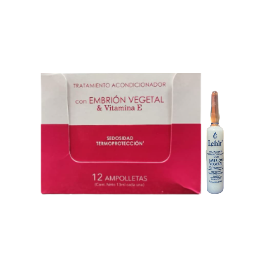 AMPOLLA TRATAMIENTO ACONDICIONADOR CON EMBRION VEGETAL & VITAMINA E 13ML- LEHIT
