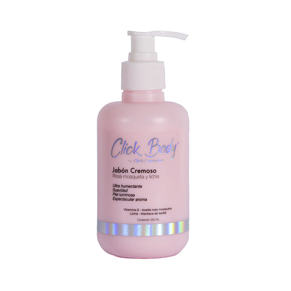 JABÓN CREMOSO DE ROSA MOSQUETA Y LICHIS 250ML- CLICK BODY