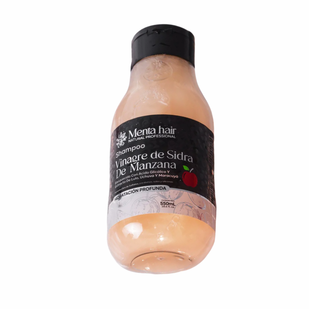 SHAMPOO VINAGRE DE SIDRA DE MANZANA 550ML- MENTA HAIR