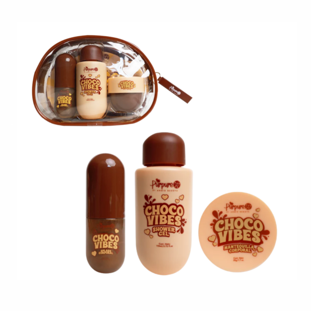 KIT CARTUCHERA CHOCO VIBES X 3 UNDS- PURPURE BY ANGIE BEDOYA