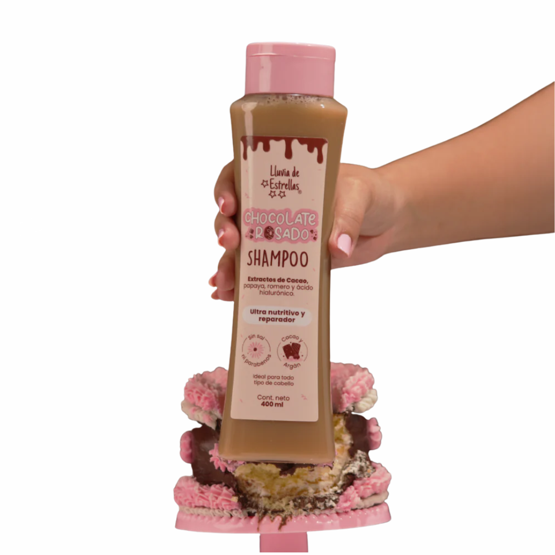 SHAMPOO CHOCOLATE ROSADO 400ML- LLUVIA DE ESTRELLAS