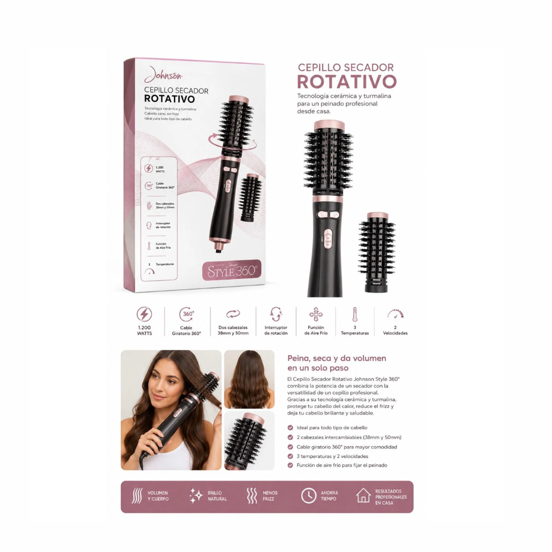 CEPILLO SECADOR ROTATIVO STYLE 360- JOHNSON