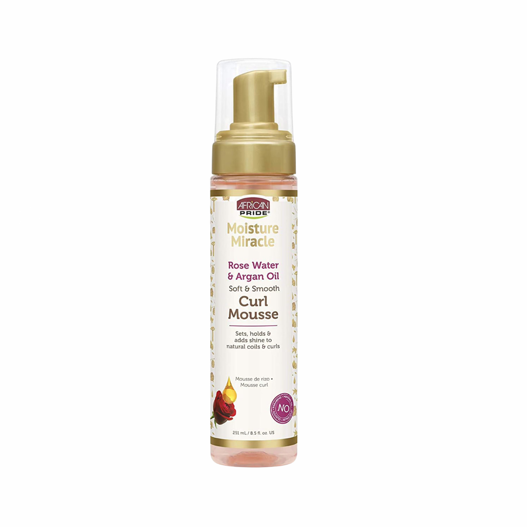 MOUSSE DE RIZOS ROSE WATER & ARGAN OIL 251ML MOISTURE MIRACLE- AFRICAN PRIDE